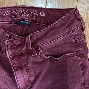 AE Maroon Cropped Jegging